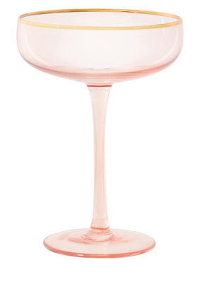 Coupe Crystal Rose Glasses, Set of 2
